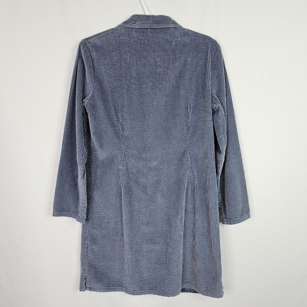 J. JILL Soft Corduroy Shirt Jacket size XS BLUE Preppy 100% Cotton Long Shacket - Picture 6 of 6